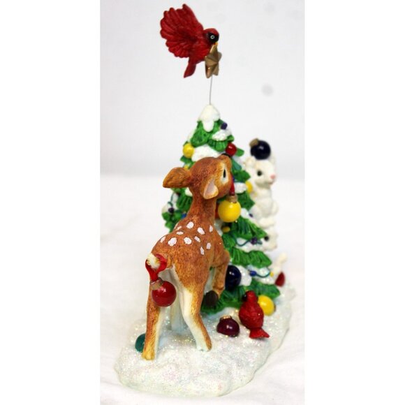 1998 Christopher Radko Woodland Winds Surrounded by Friends xmas Tree Fawn Bunny - Picture 3 of 10